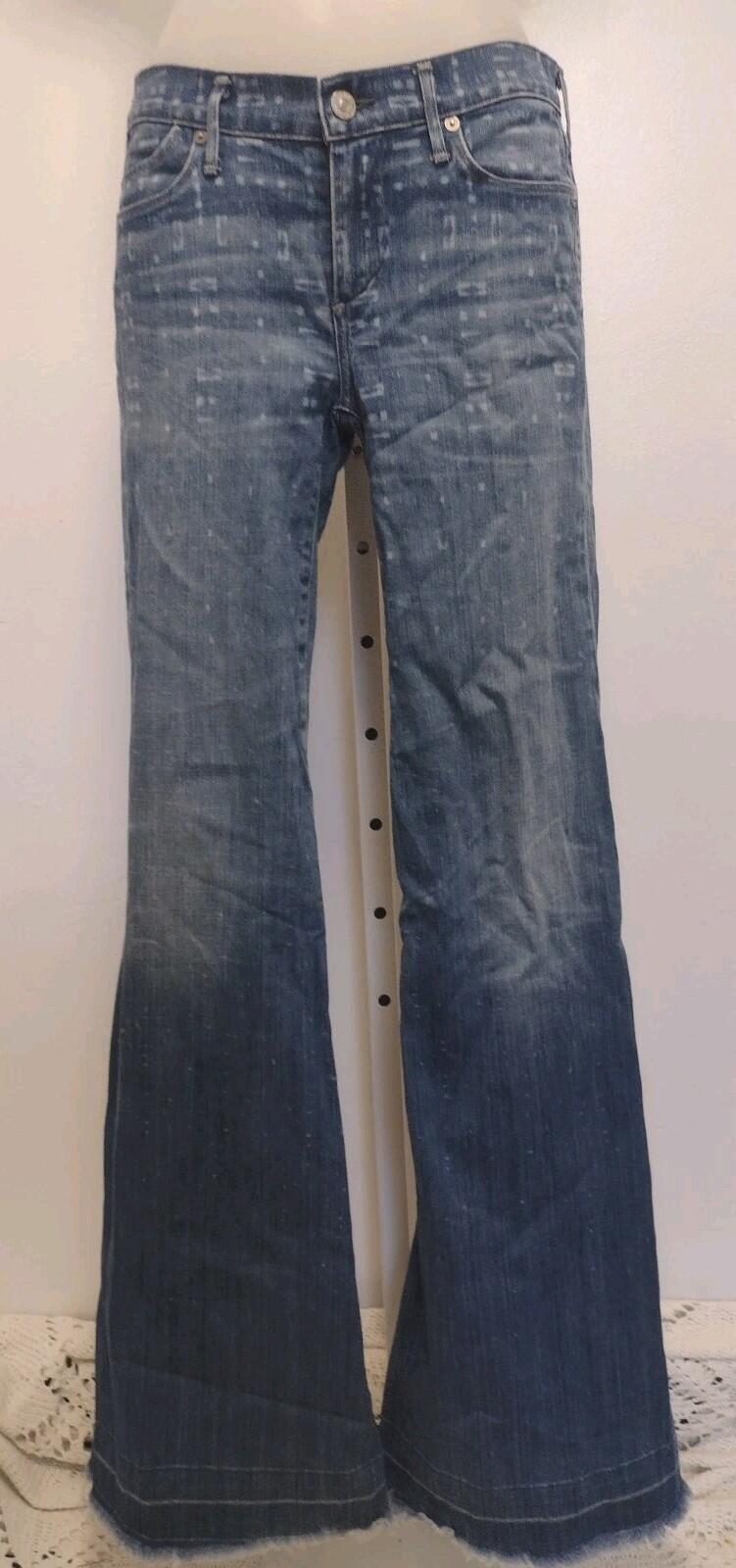Citizens of Humanity Charlie Flair Custom Bleach 60s 70s Hippie Low  Jeans 27