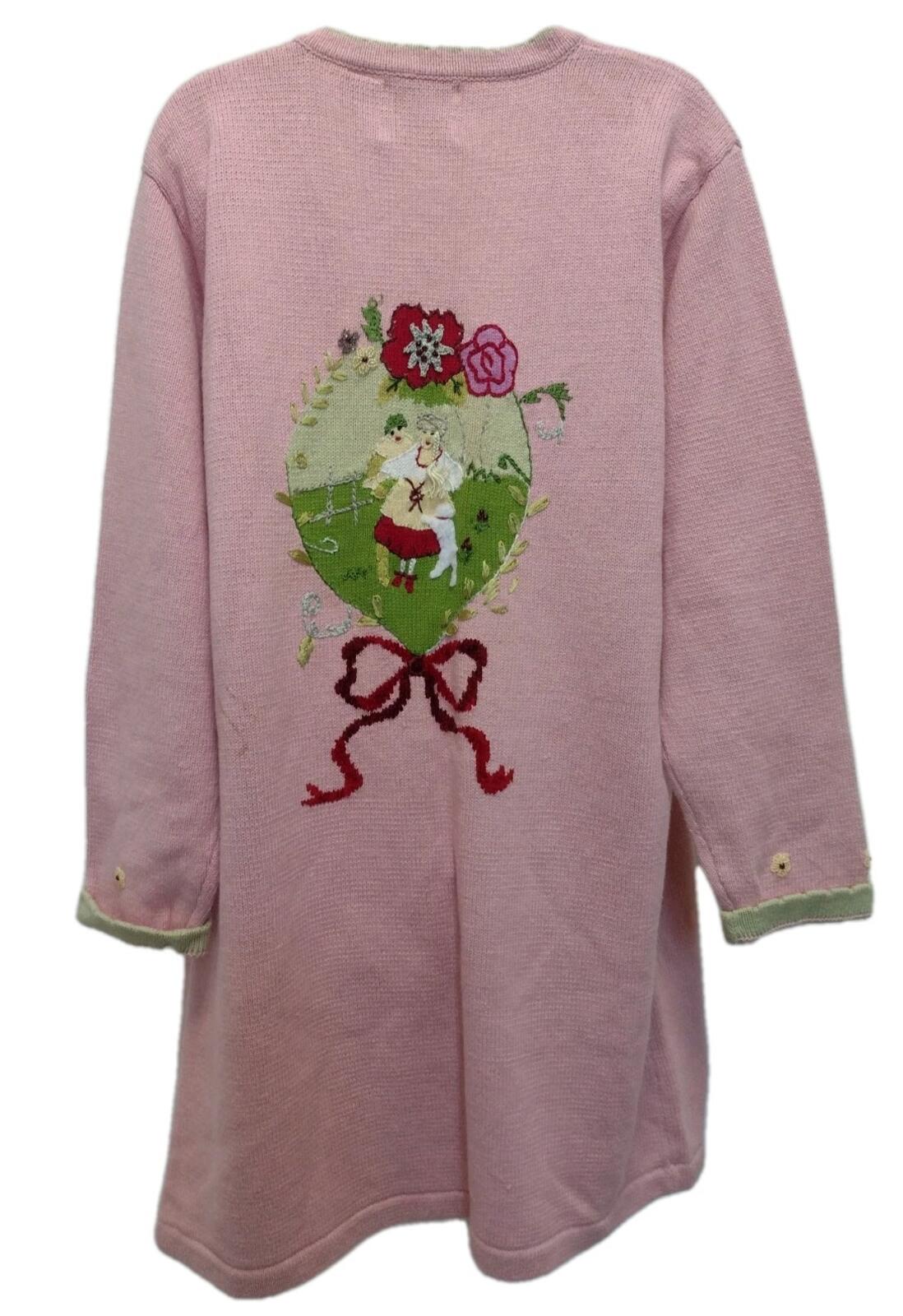 Storybook Knits Wrapped in Romance Floral Duster Cardigan L