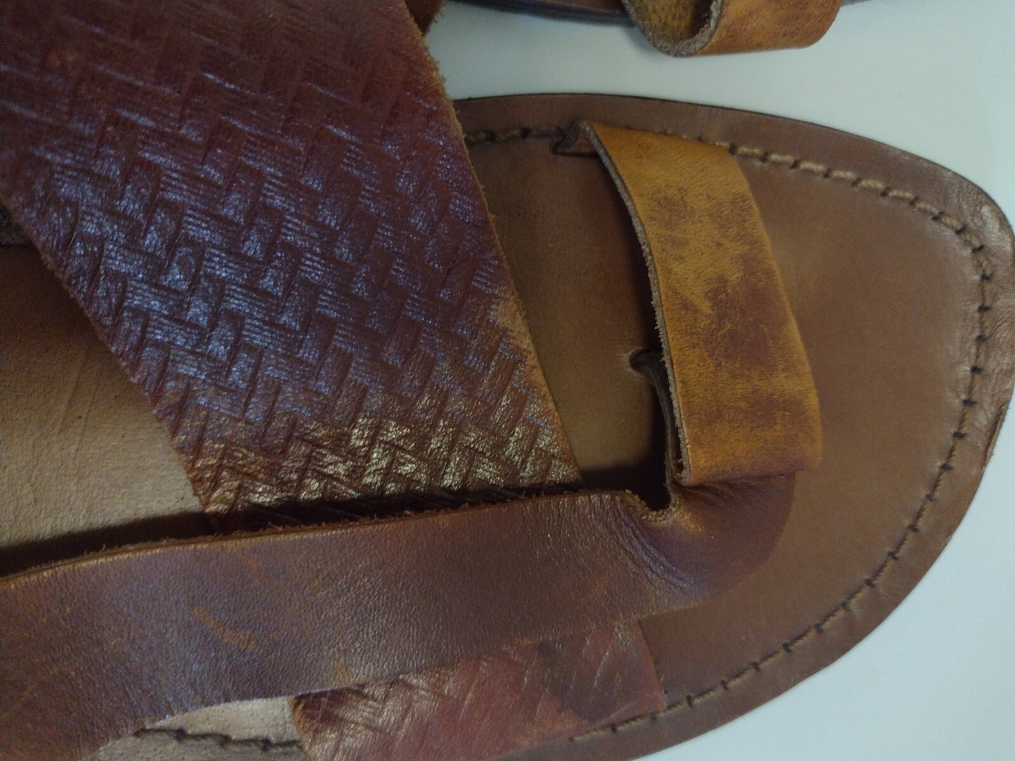 Pierre Cardin Leather Toe Loop Sandals Mens EU 42 US 8.5 9 Handmade Brown India