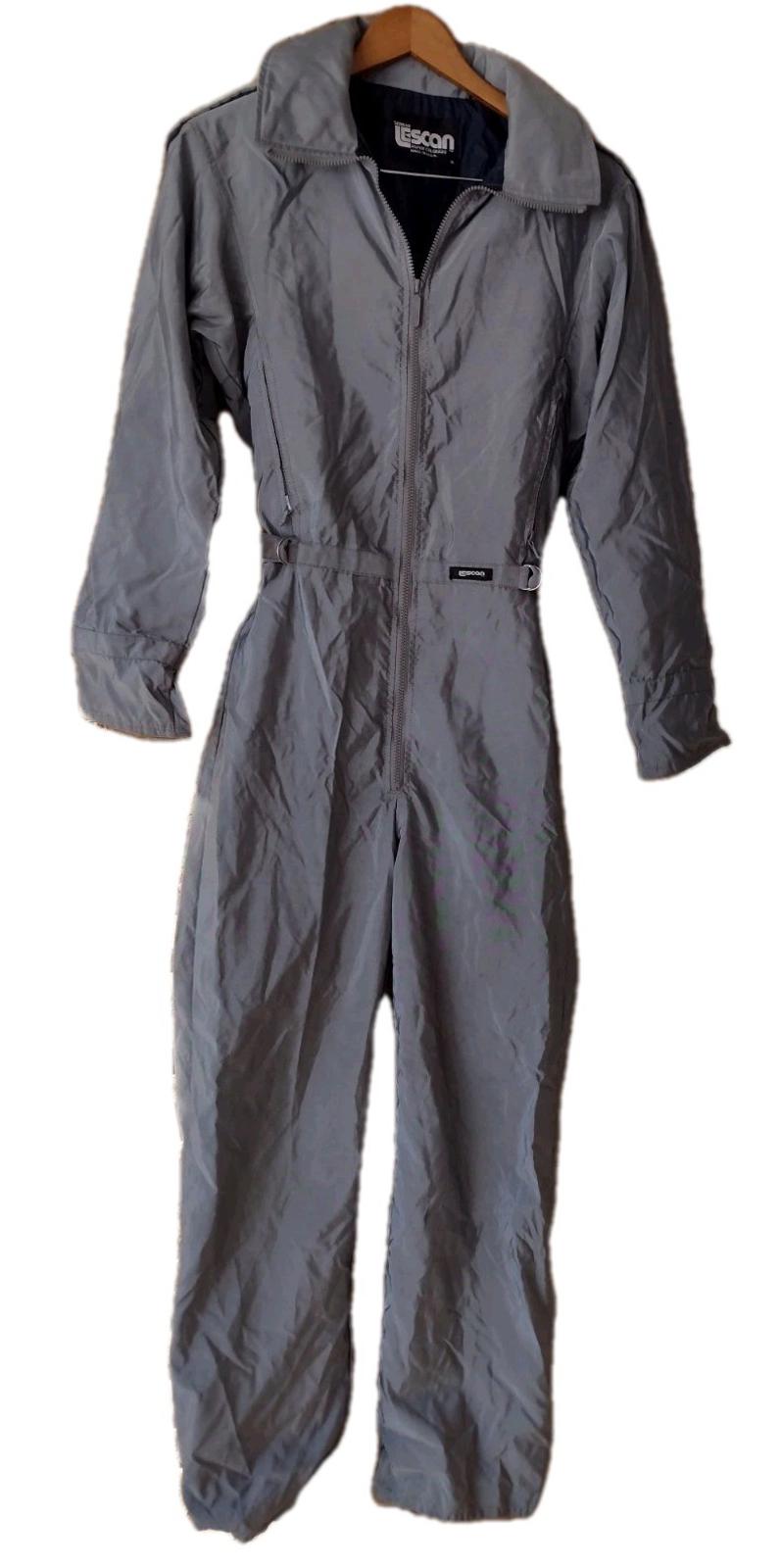 VTG 70s Lescan Aspen Ski Suit Shell Swiss Fabric riri Zippers Epaulettes Small