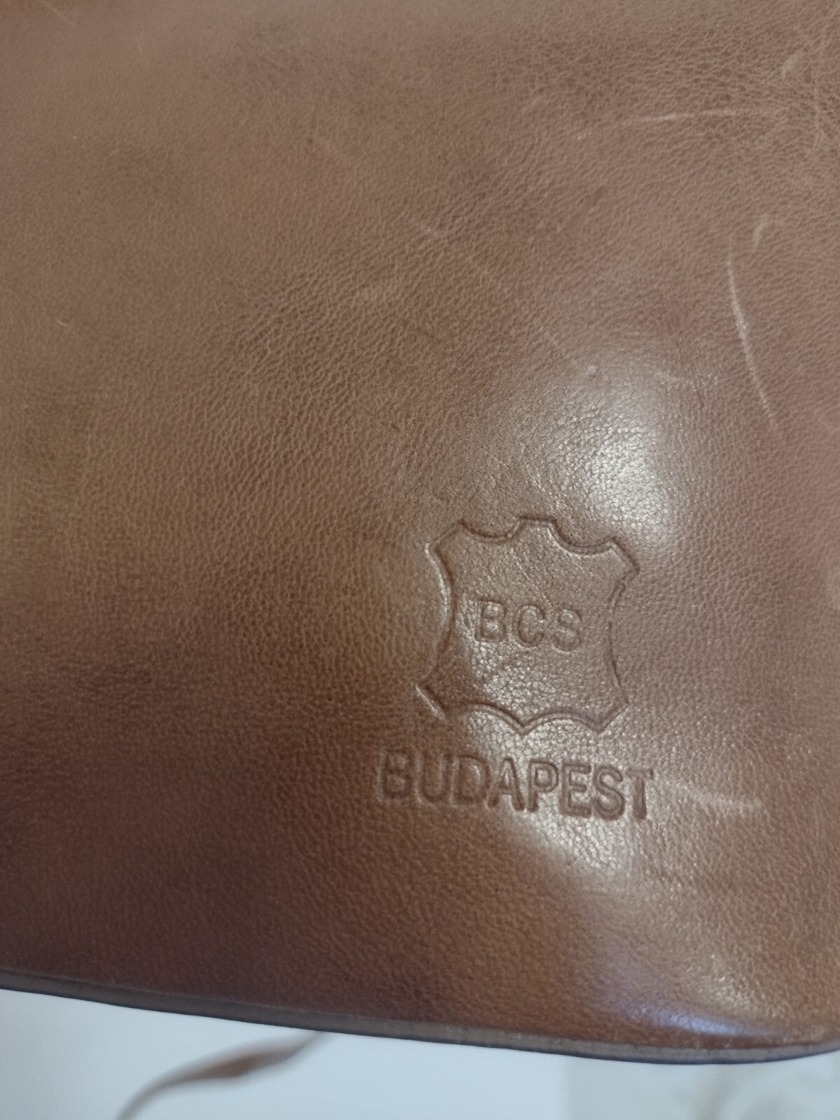 Vintage Euro Budapest Leather Crossbody Bag Cognac Dome Purse Minimalist Boho