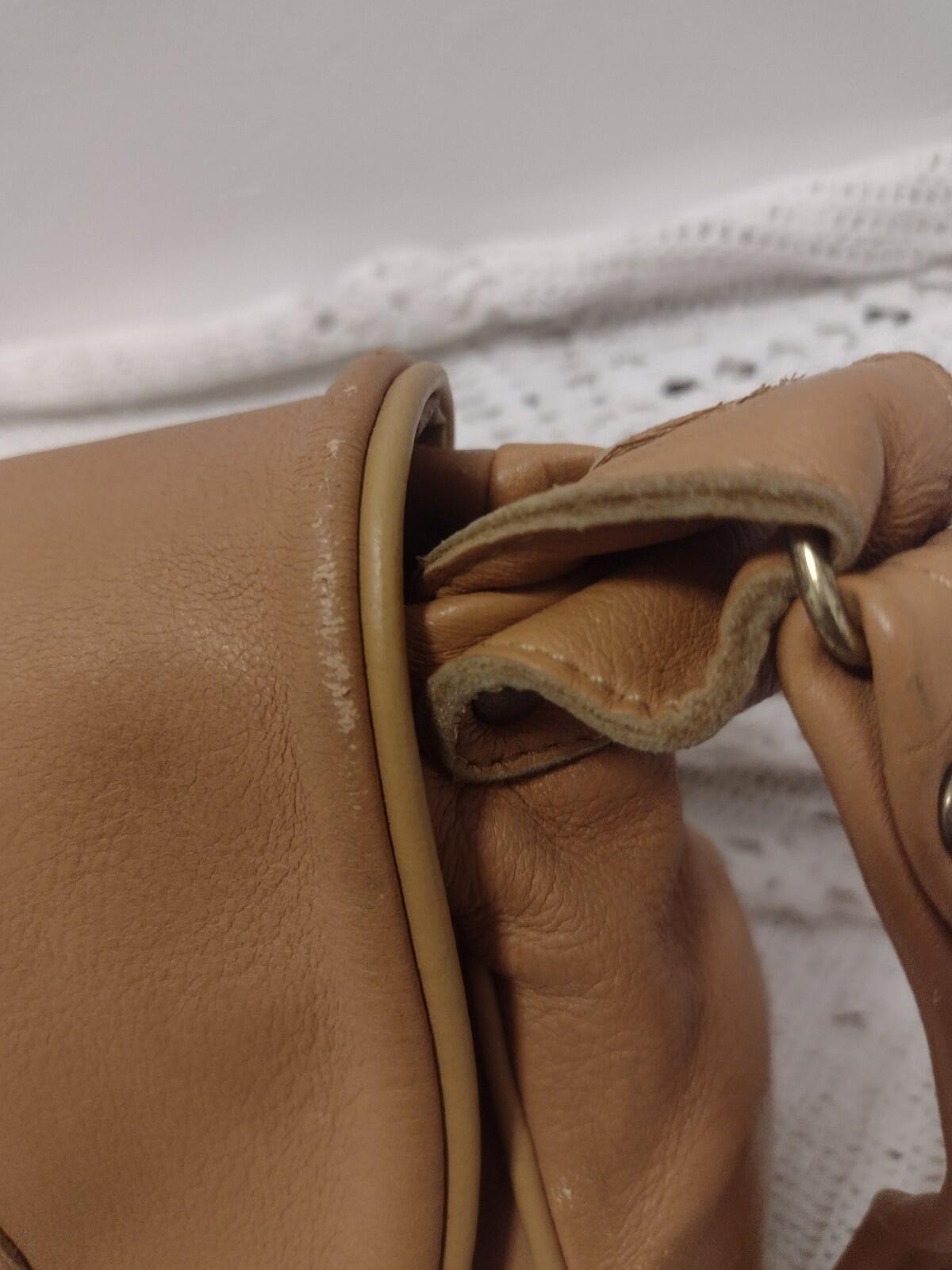 Vintage 70s DeerWear Genuine Deerskin Leather Shoulder Bag USA 11x8x4 Camel