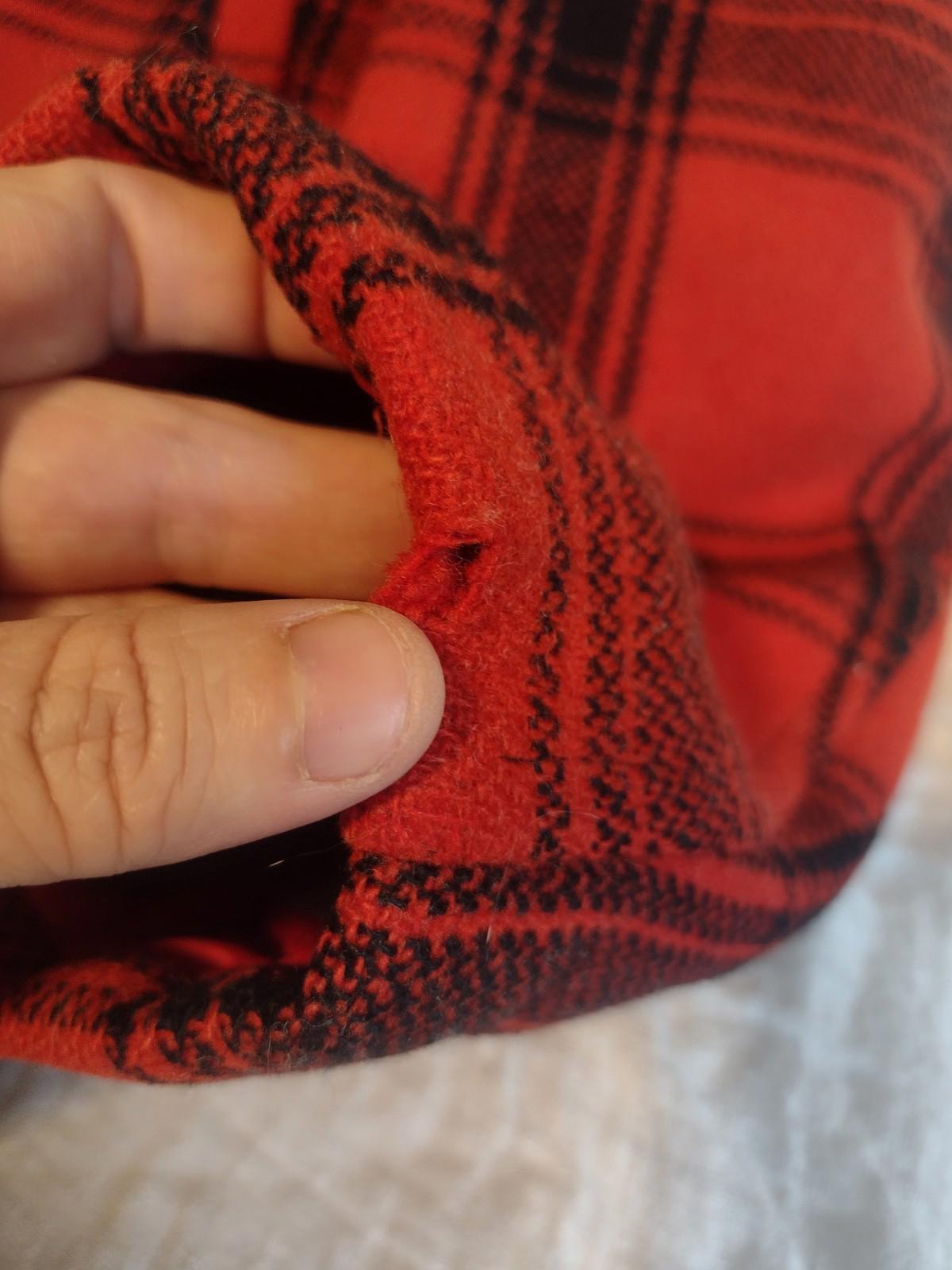 Vintage 60s JCPenney Wool Hunting Jacket Red Plaid Clark Zip Size 40 Game Pocket