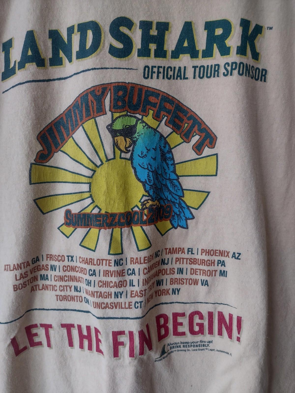Jimmy Buffett Summerzcool 2009 Tour Shirt Sz XL Landshark Sponsor