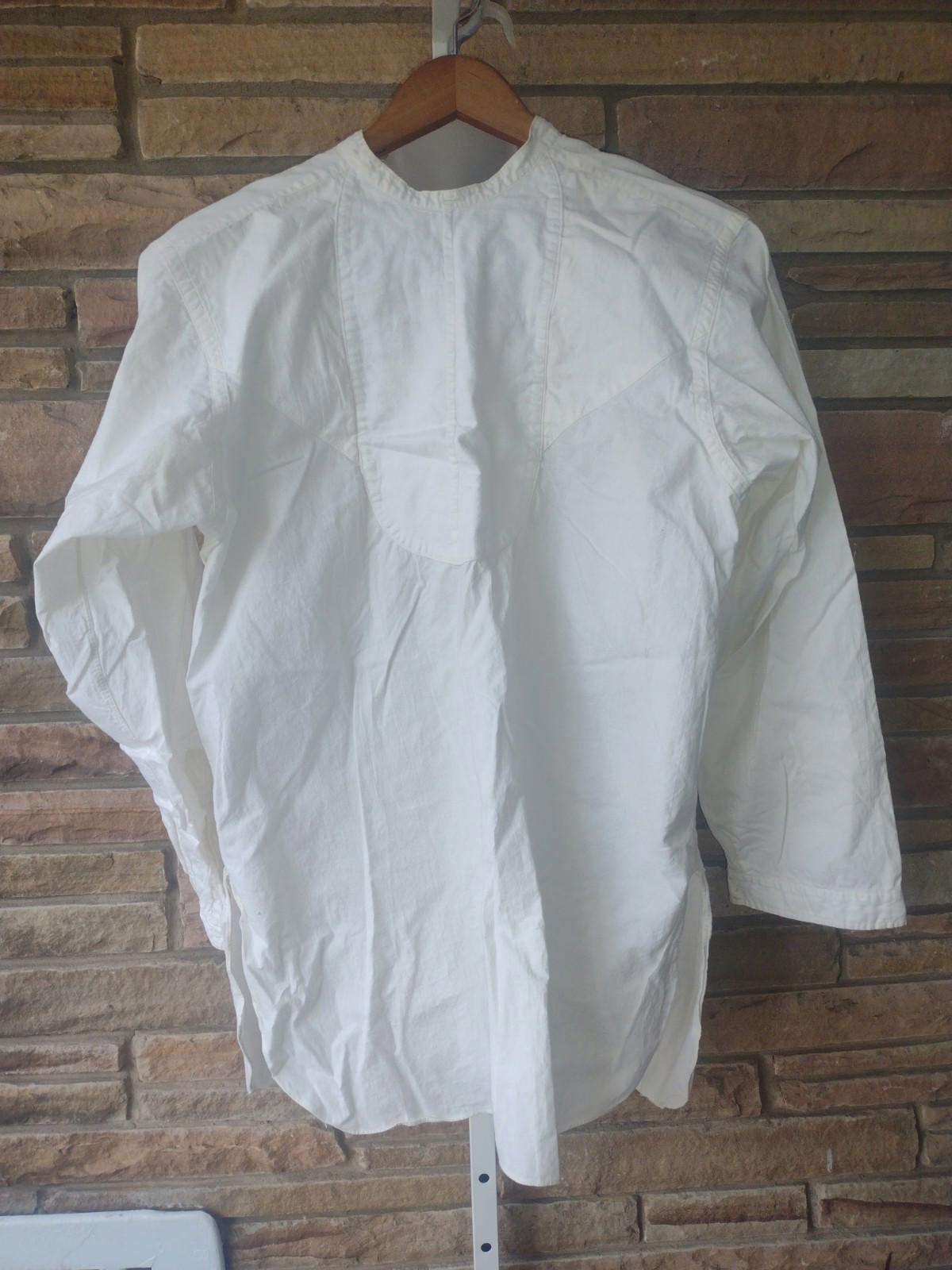 Antique 1800s Victorian Men Dress Shirt 16x33 Patent Endless Facings The Giant