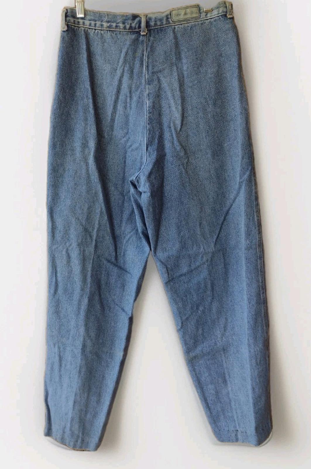 Vintage 80s Jeans High-waisted Pleated Front Stonewashed Y2k Streetwear Sz 14