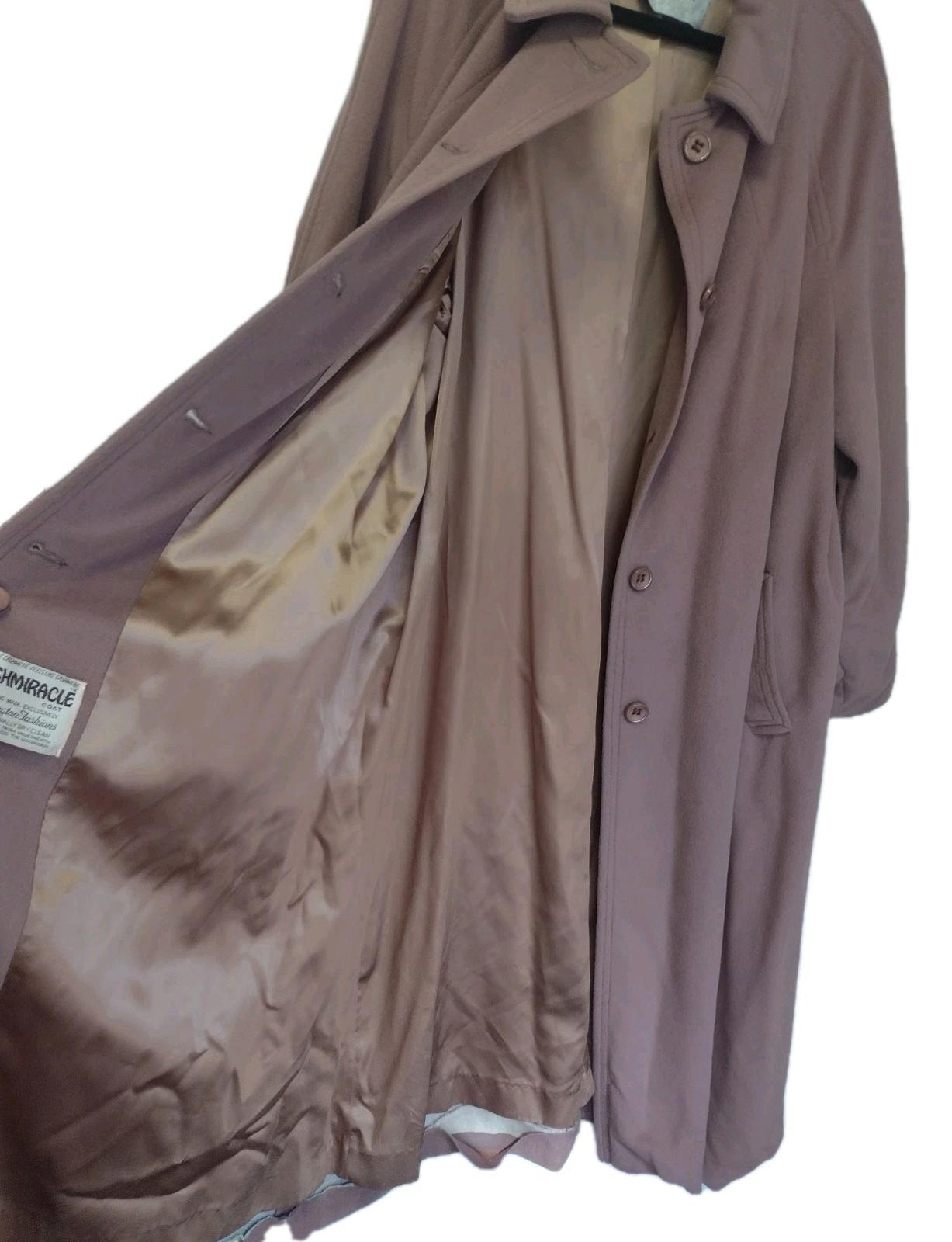 Vintage Kashmiracle Coat XL Lazarus VA Faux Cashmere Bakelite Union USA Mauve