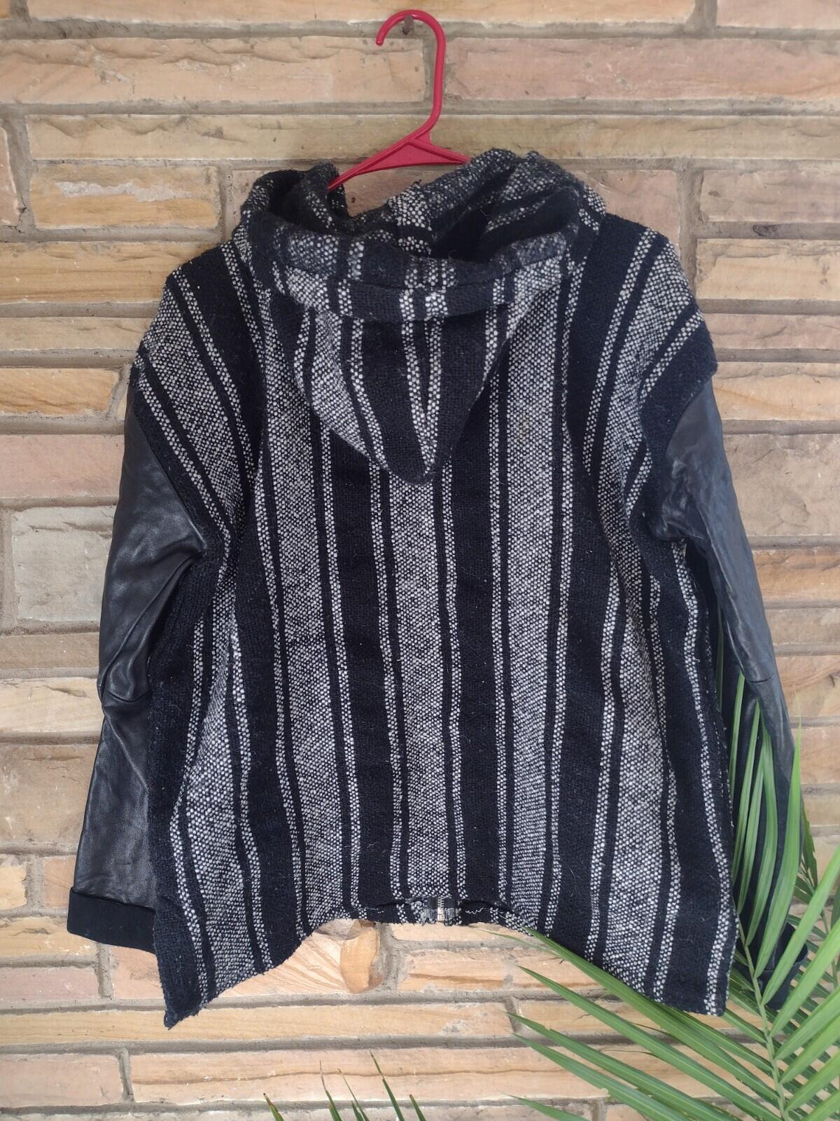 Reformation Spring & Clifton East Deck Baja Leather Jacket Black And White Sz M