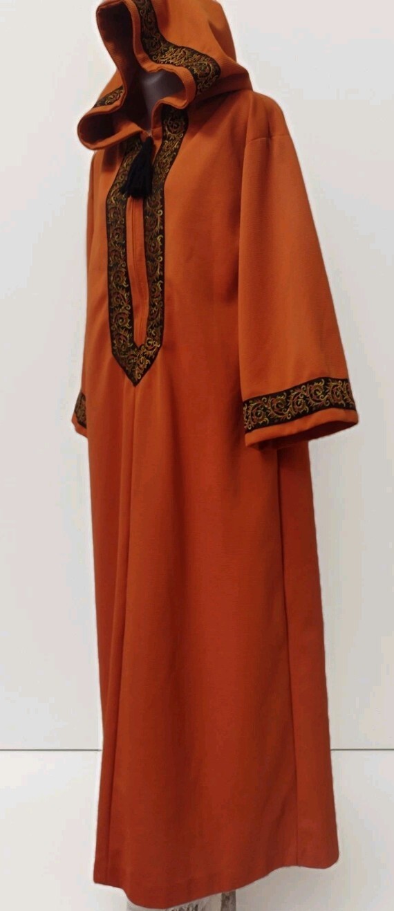 Vintage 70s Handmade Medieval Hooded Robe Caftan Renaissance LARP Wizard Maxi M
