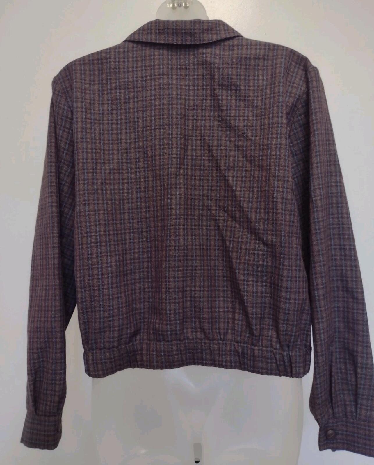 Vintage Torfay Plaid Cropped Jacket Sz 12 Rockabilly Style Made in USA