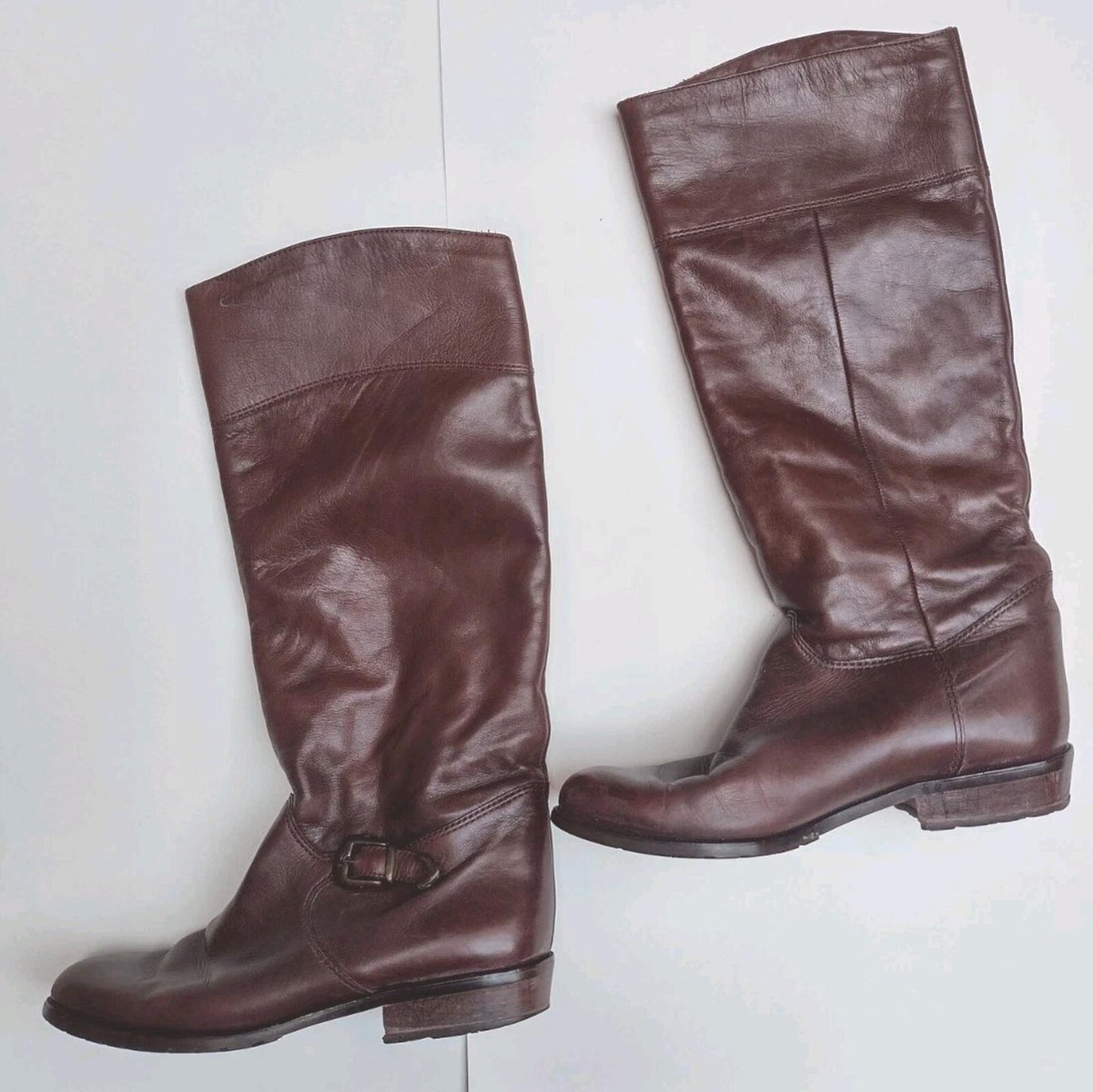 Vintage 70s Salamander Brown Leather Riding Boots 7.5 US Boho Equestrian Chic