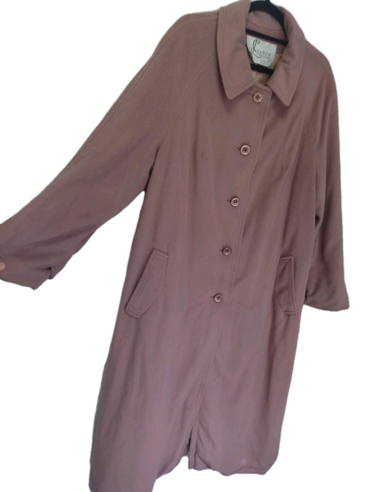 Vintage Kashmiracle Coat XL Lazarus VA Faux Cashmere Bakelite Union USA Mauve