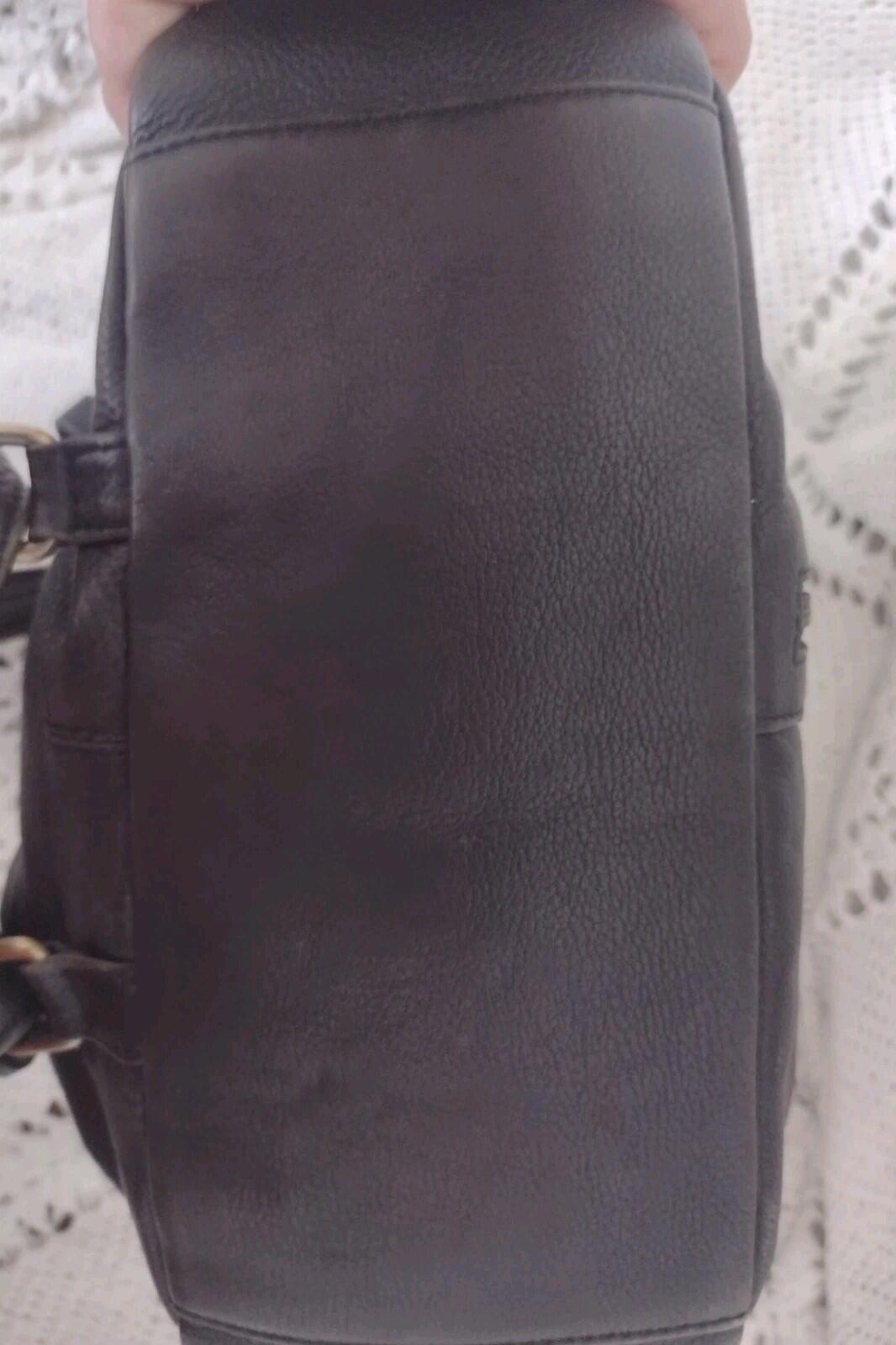Great American Leather Works Black Leather Backpack Medium Multi Pocket