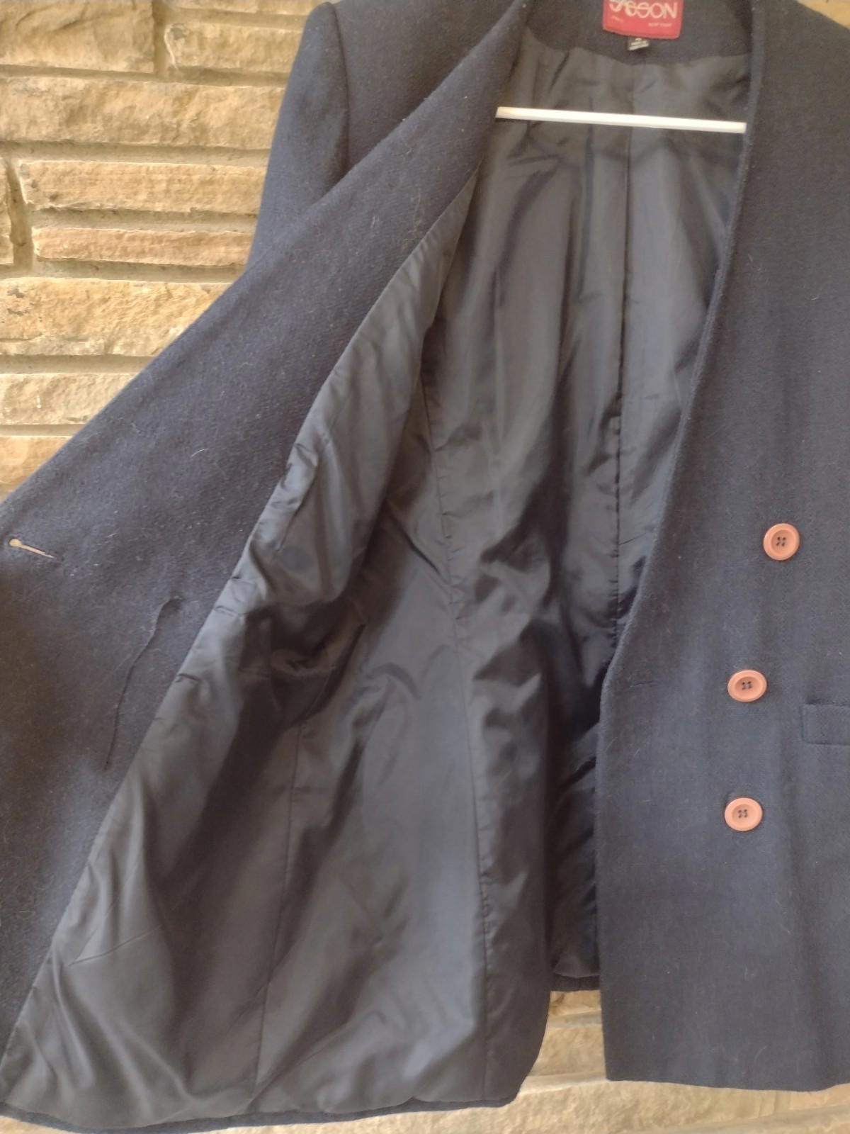 Vintage 80s Sasson Navy Wool Blend Double-Breasted Blazer Sz 4 Jacket