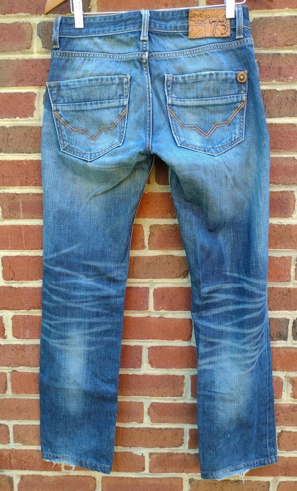 Pepe Jeans London 73 Straight Leg Denim Jeans W30 L34 Vintage Fade Y2K