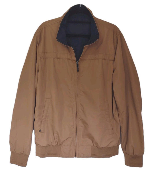 New Lure Urban Reversible Bomber Jacket Khaki Brown Navy Men's XL Retired Design