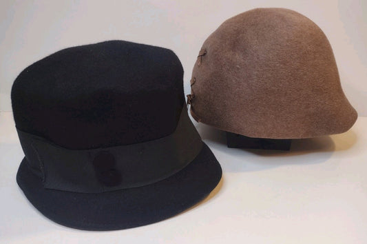 Vintage Wool Felt Hat Lot Cloche Equestrian Union Made Glenover Glamor Felts