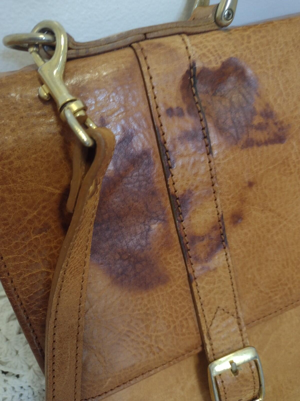 VTG 70s Leather Briefcase Patina Brown 16x12x5 Classic Workwear Executive Bag