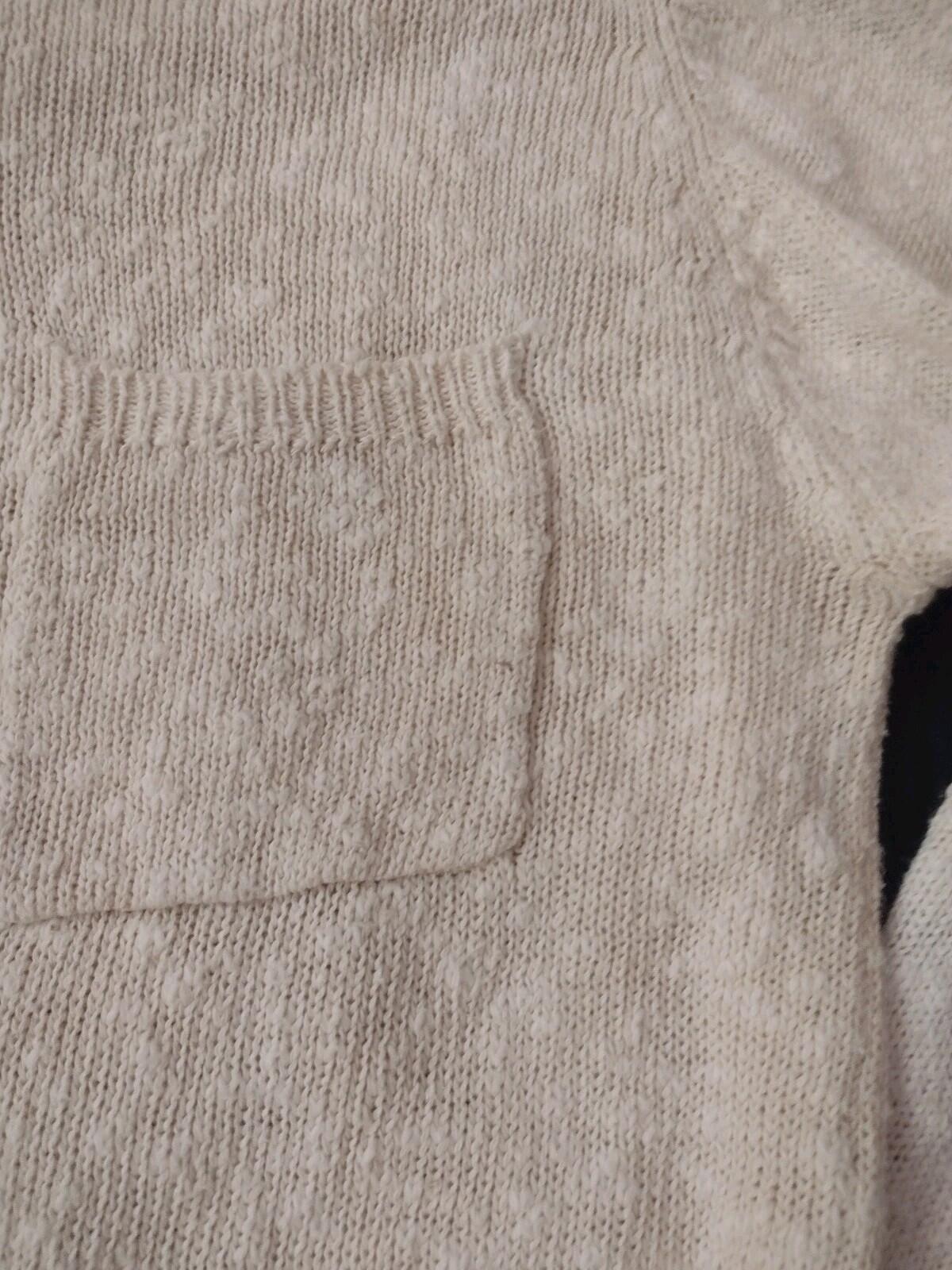 Vintage Allen Solly Linen Cotton Textured Knit Sweater Cream M Hong Kong