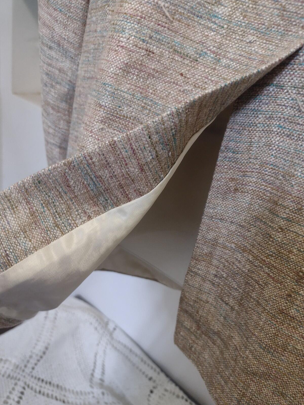 JG Hook VTG 80s Raw Silk Blazer Size 42 Made in Hungary Turquoise Beige