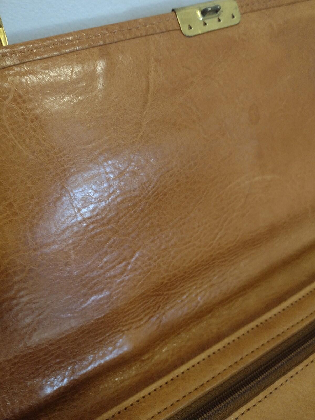 VTG 70s Leather Briefcase Patina Brown 16x12x5 Classic Workwear Executive Bag