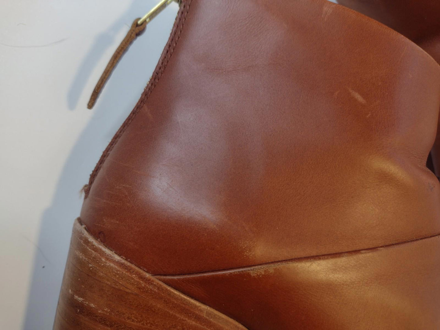NISOLO Dari Commuter Boots Brown LeatherBlock Heel Almond Toe Ankle Women’s Sz 8