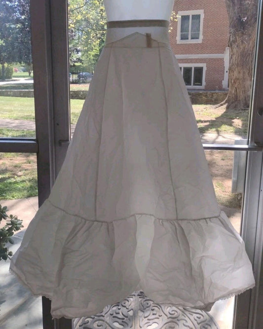 Vintage 50s Ele‑Sue Full Length Nylon Petticoat Slip White Tiered Net Size 10