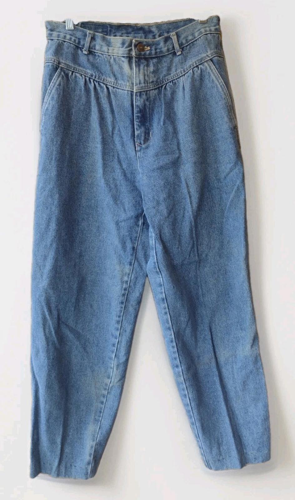 Vintage 80s Jeans High-waisted Pleated Front Stonewashed Y2k Streetwear Sz 14