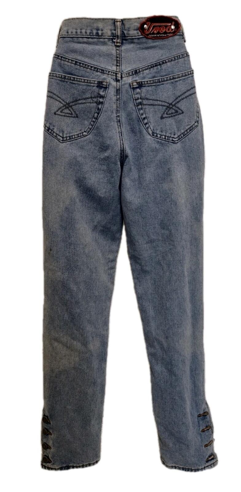 Used Denim Revolution 90s Macau High Waist Tapered Jeans Button Cuff Sz 26
