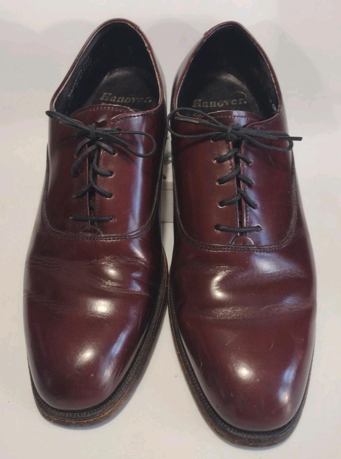 Vintage Hanover Masterflex Oxford 8.5 D/B All Leather USA Cap Toe DressBurgundy