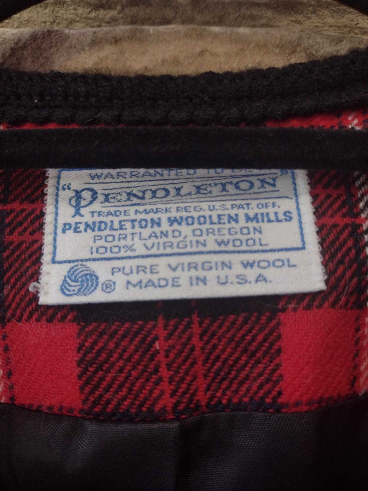 Vintage 60s Rare Pendleton Wool Jacket 18W Red Plaid Braided Trim Satin Lining