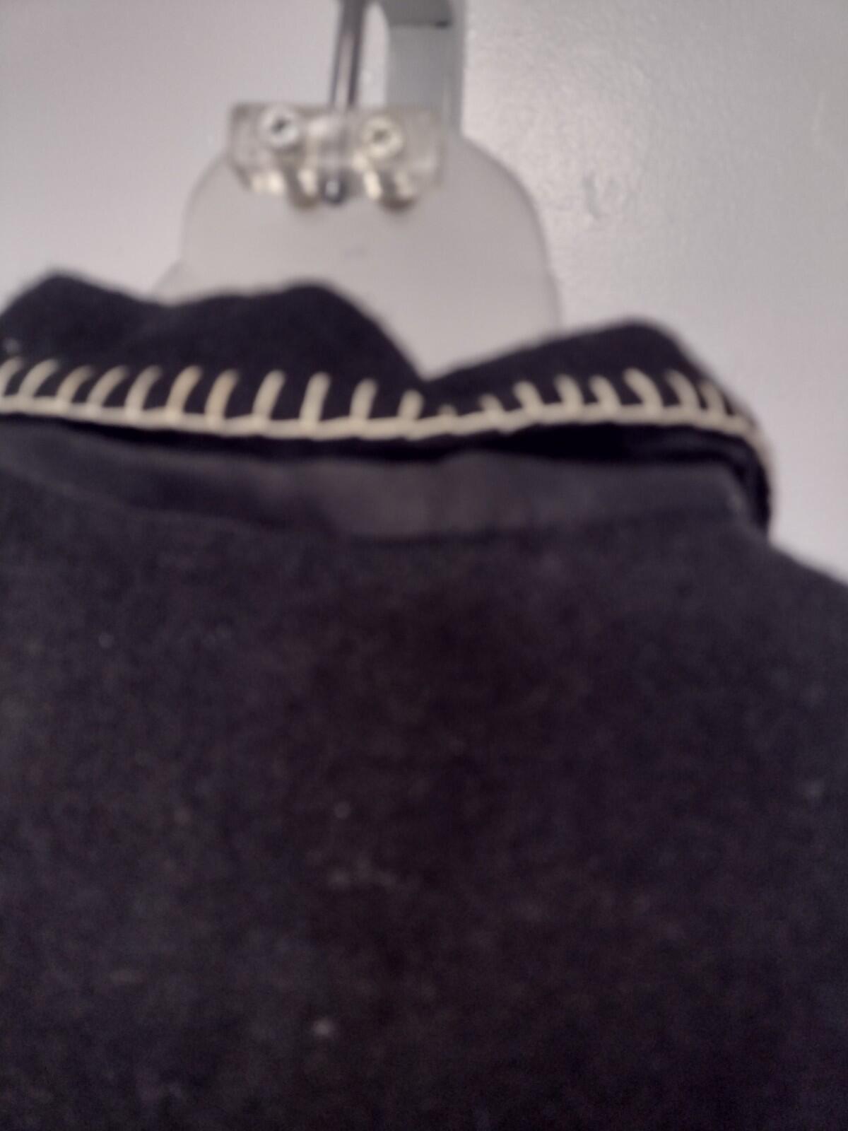 Vintage Y2K Tantrums Wool Black And White Vest Embroidered Whip Stitch Sz XL
