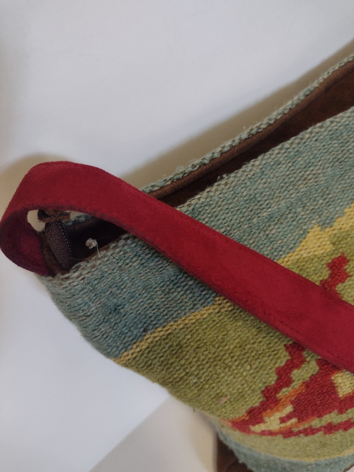 Atenti Crossbody Bag Southwestern Woven Tapestry Suede Tassel USA Made