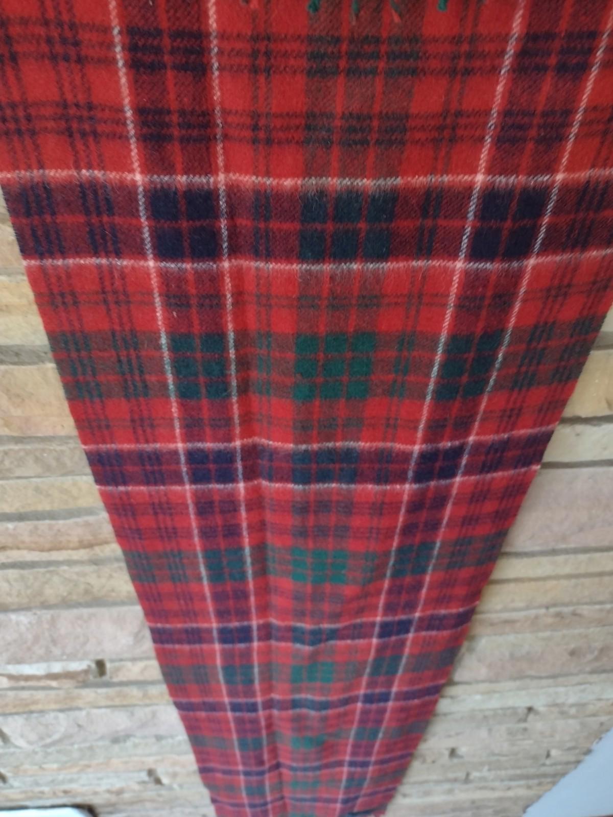 Clans Scotland Red Tartan Plaid Scarf 100% Lambswool Fringe Scarf 56 X 12 in