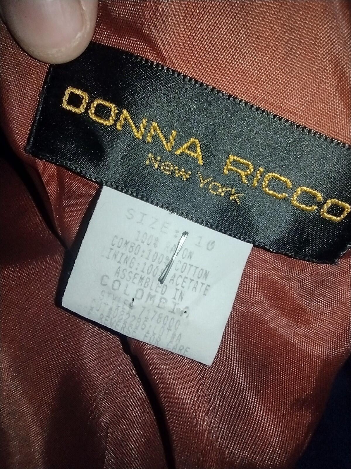 Vintage Donna Ricco Brown Woven Sheath Dress Size 10 Rayon Cotton Piped Pockets