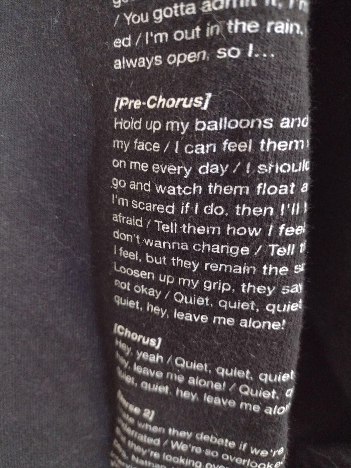 NF Leave Me Alone Hoodie The Search 2019 Rare Lyrics Print M