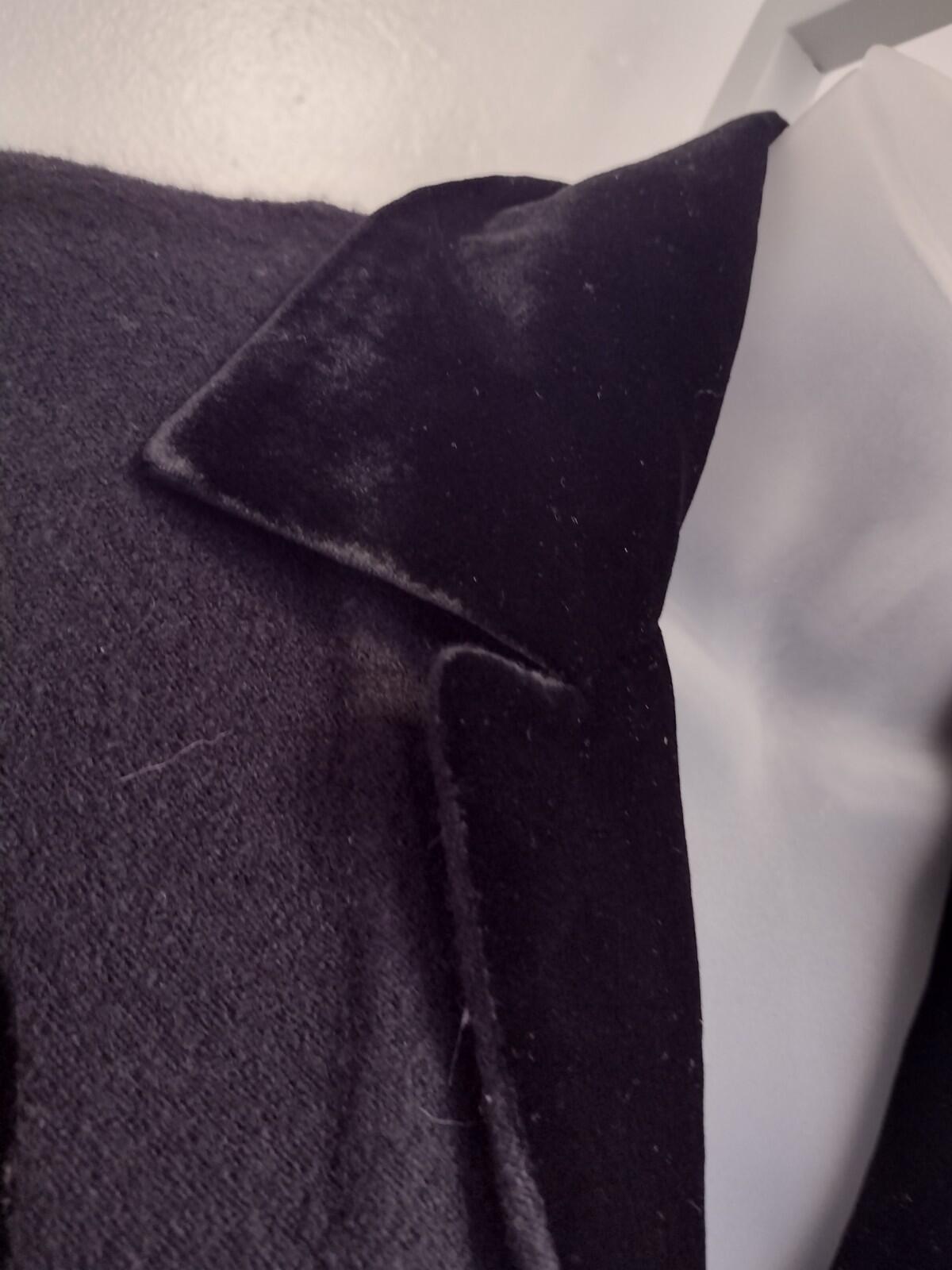 SWE Wool Blend Art to Wear Coat Velvet Applique Black Buttons Women’s Small