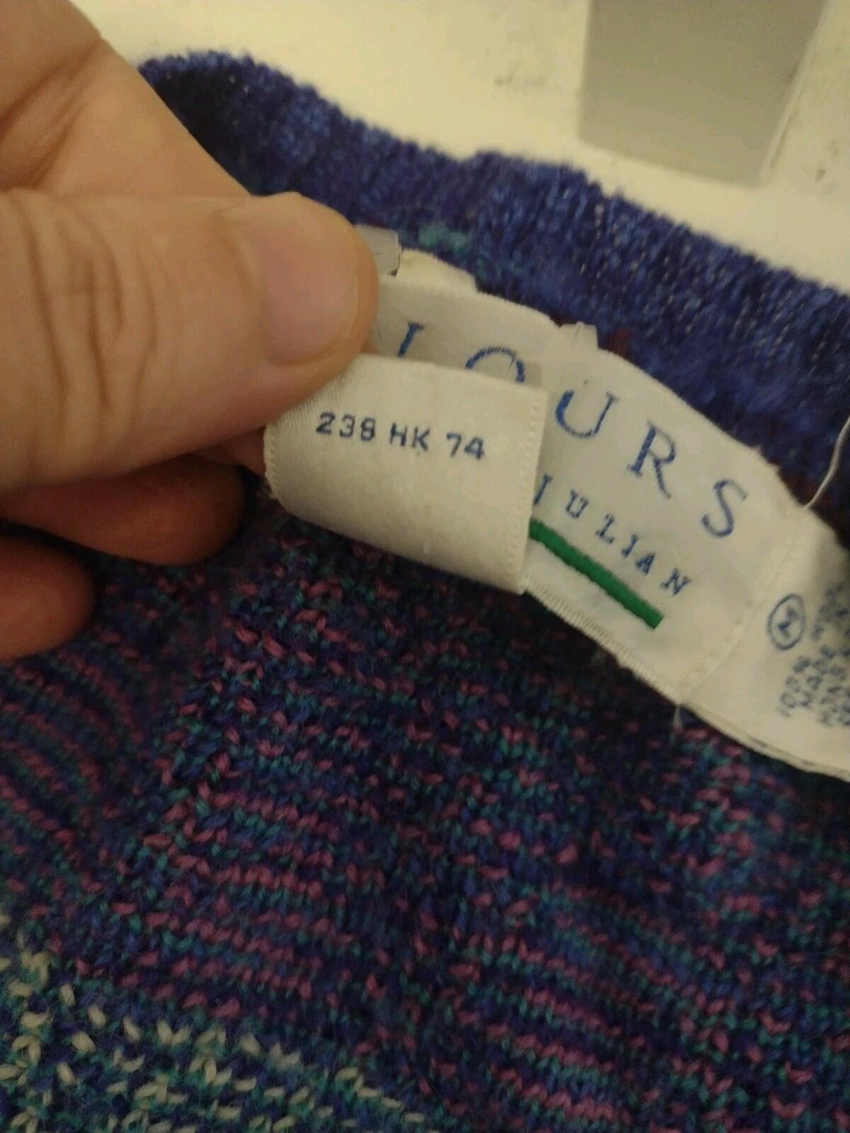 Vintage 80s Colours by Alexander Julian Wool Cardigan Double Breasted M HK