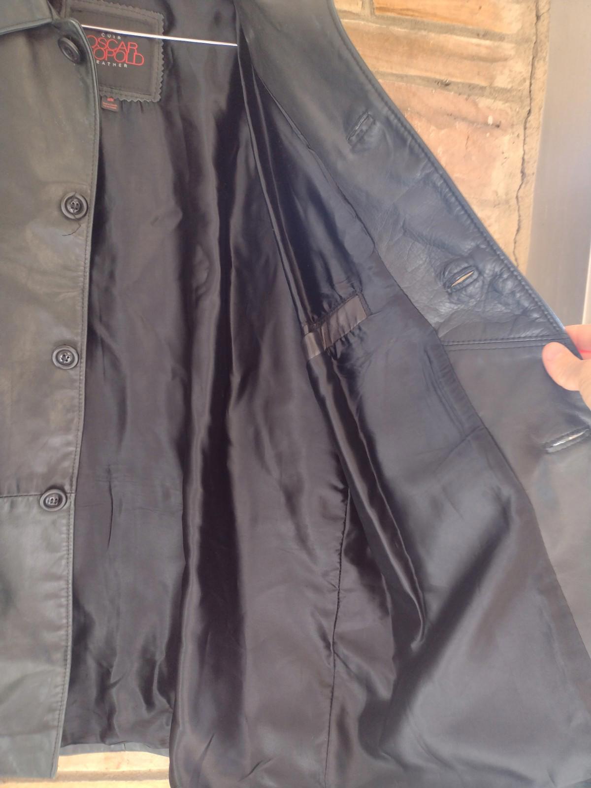 Oscar Leopold Black Calfskin Leather Jacket Sz M Canada Style 6202 4 Button VTG