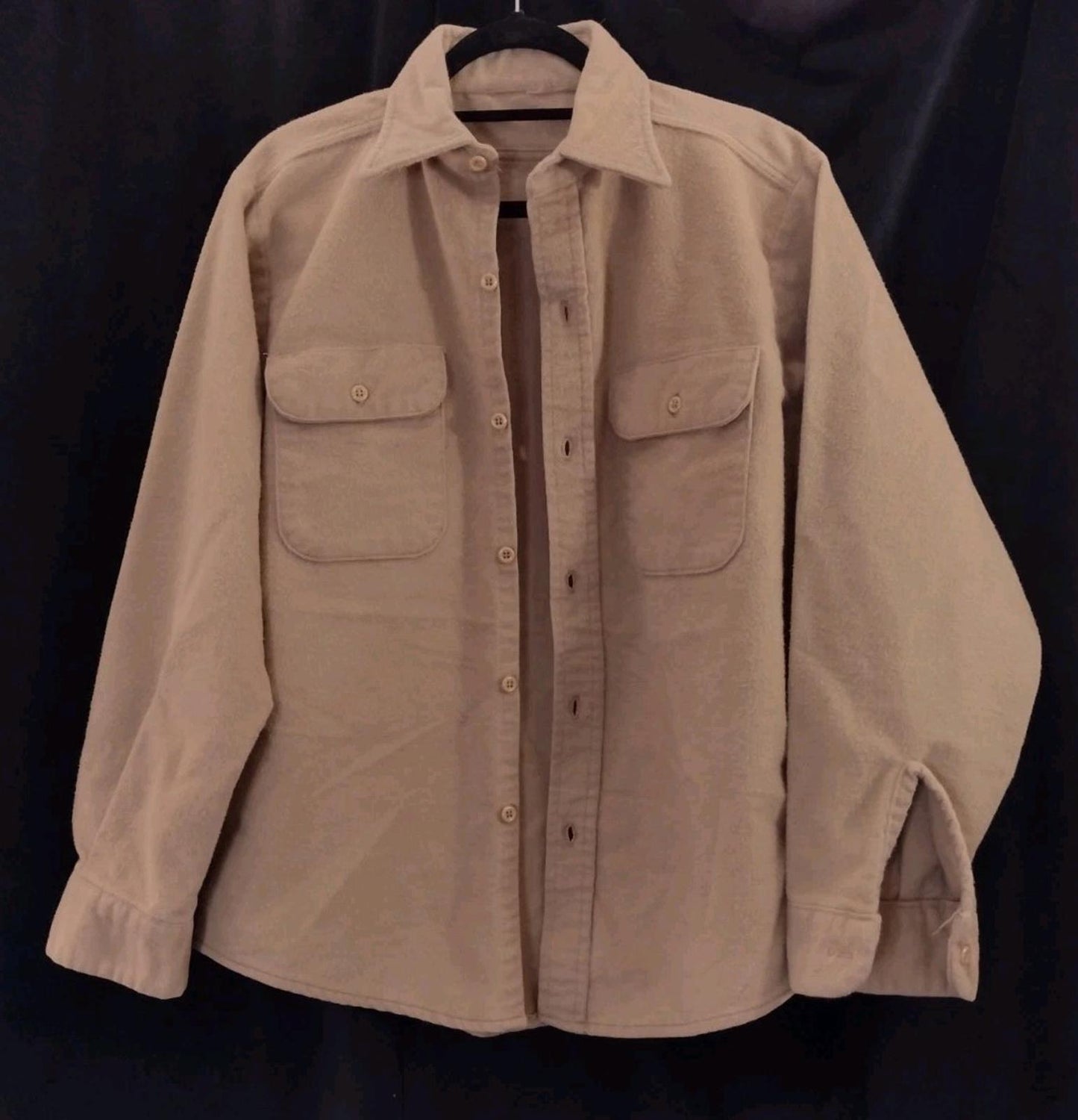 VTG 50s–60s Men’s Shacket Pink Stitch Ghost Label Thick Soft Flannel L