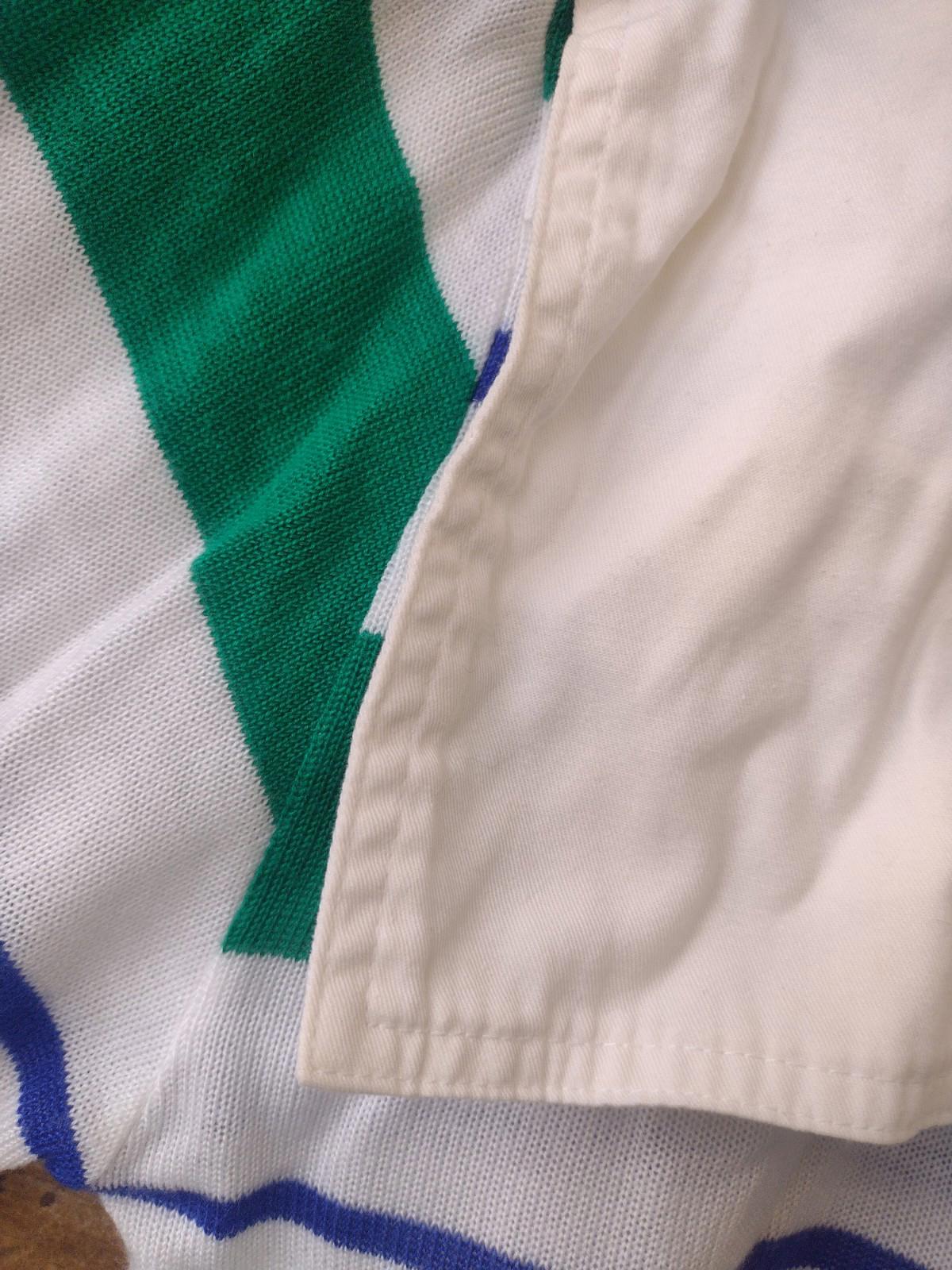 VTG 70s Kathryn Conover Sailor Collar Nautical Sweater M Hong Kong Blue Green