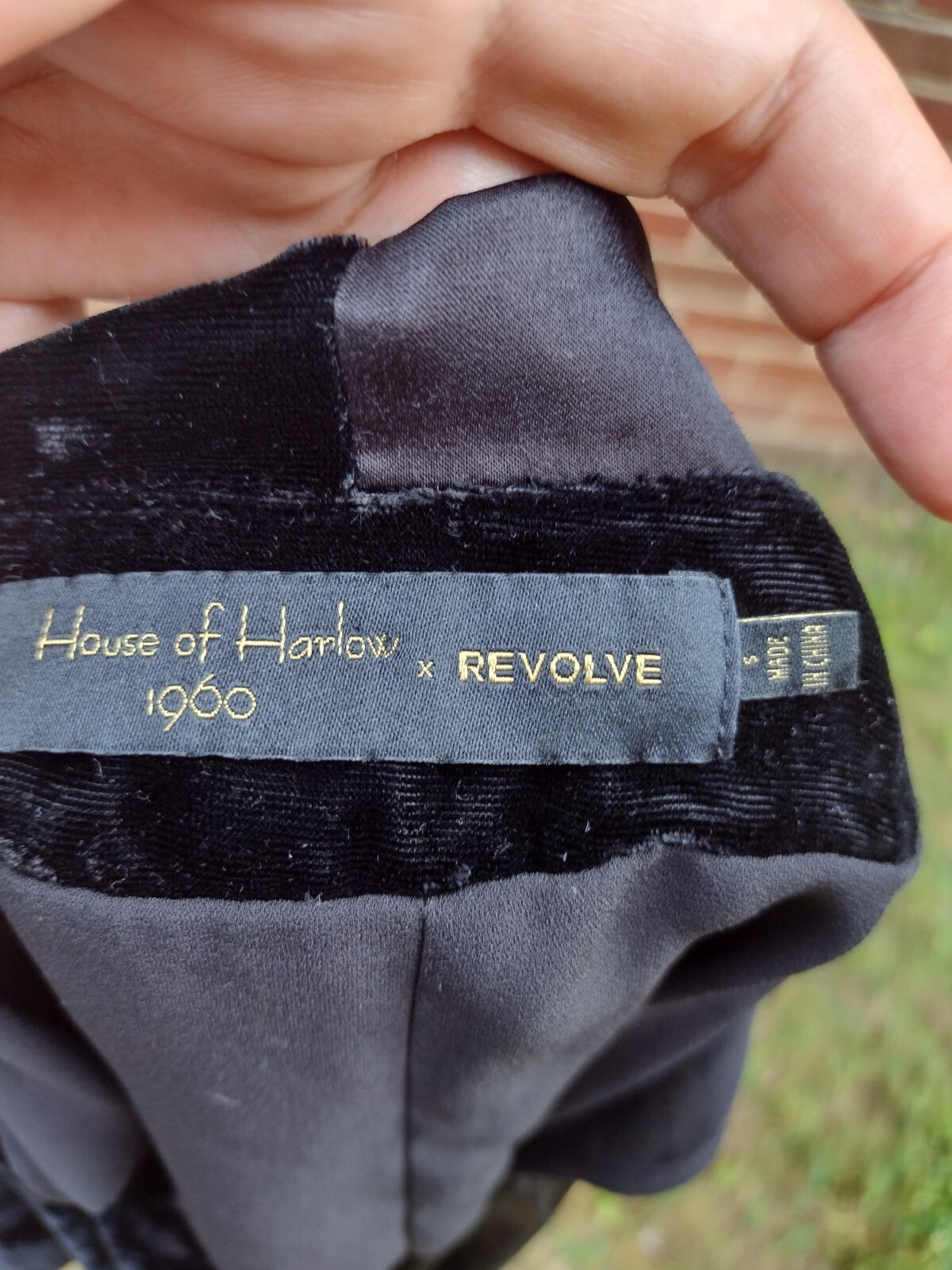 House of Harlow 1960 x REVOLVE Mini Dress Tunic Velvet Satin Goth Party Black S