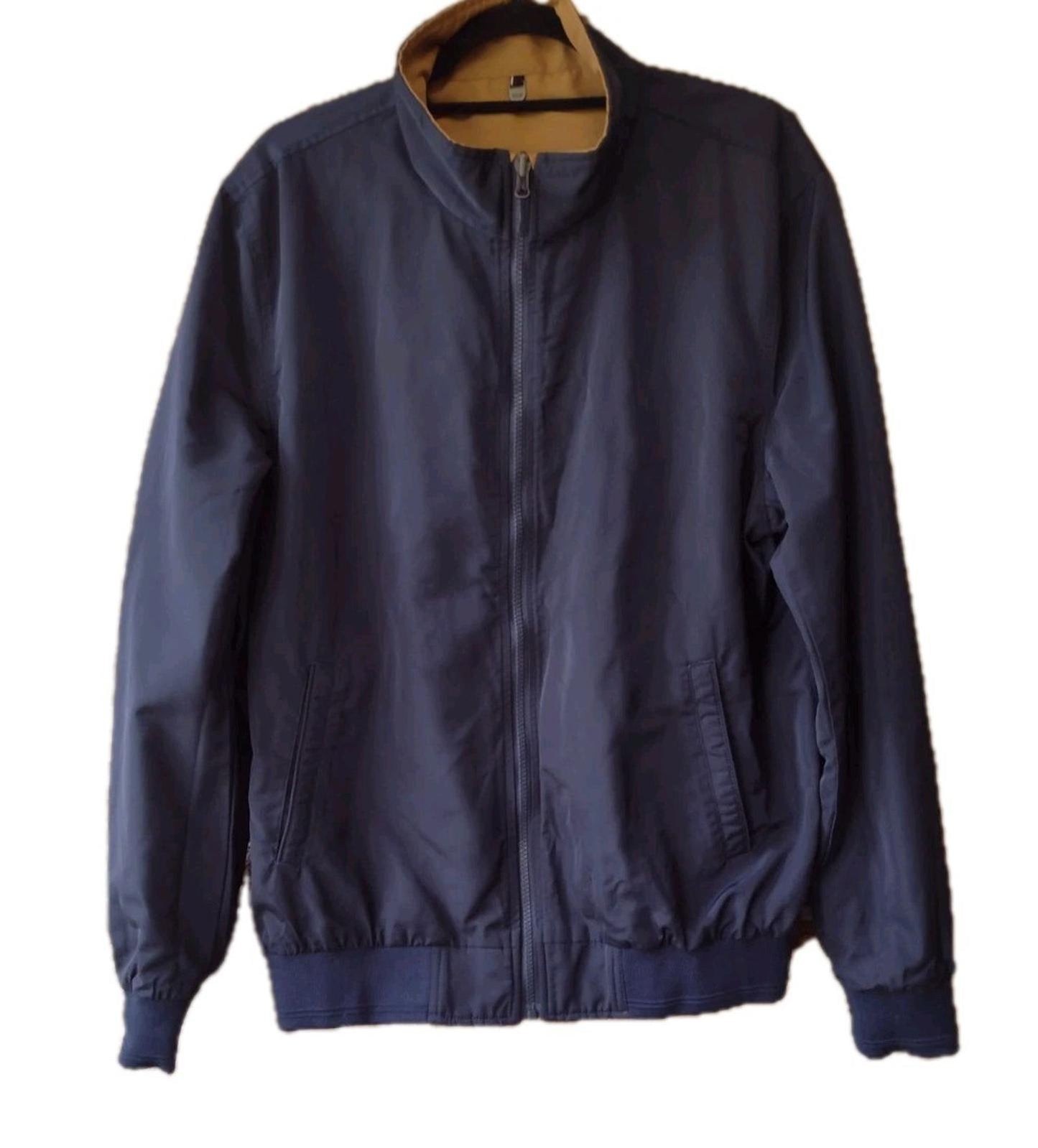 New Lure Urban Reversible Bomber Jacket Khaki Brown Navy Men's XL Retired Design