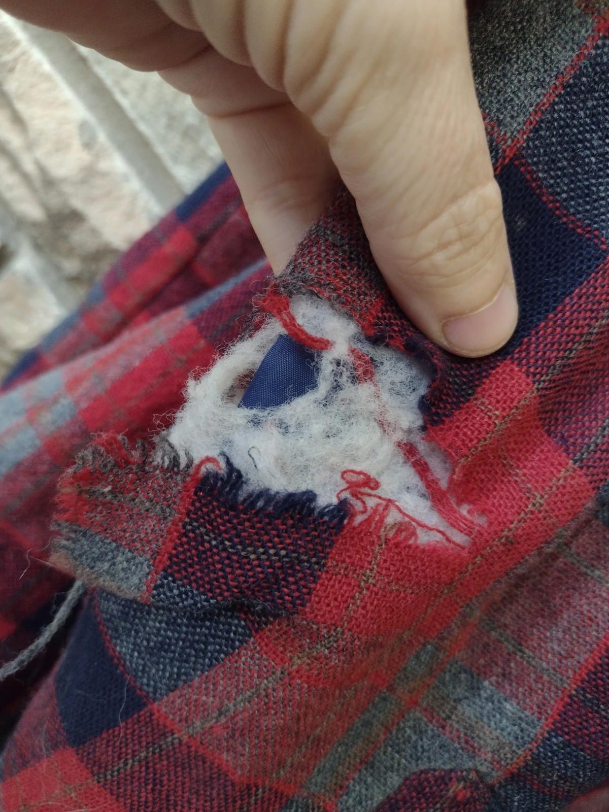 Vintage XL Plaid Wool Shacket Country Touch USA Made Worn Distressed Quilt Lined