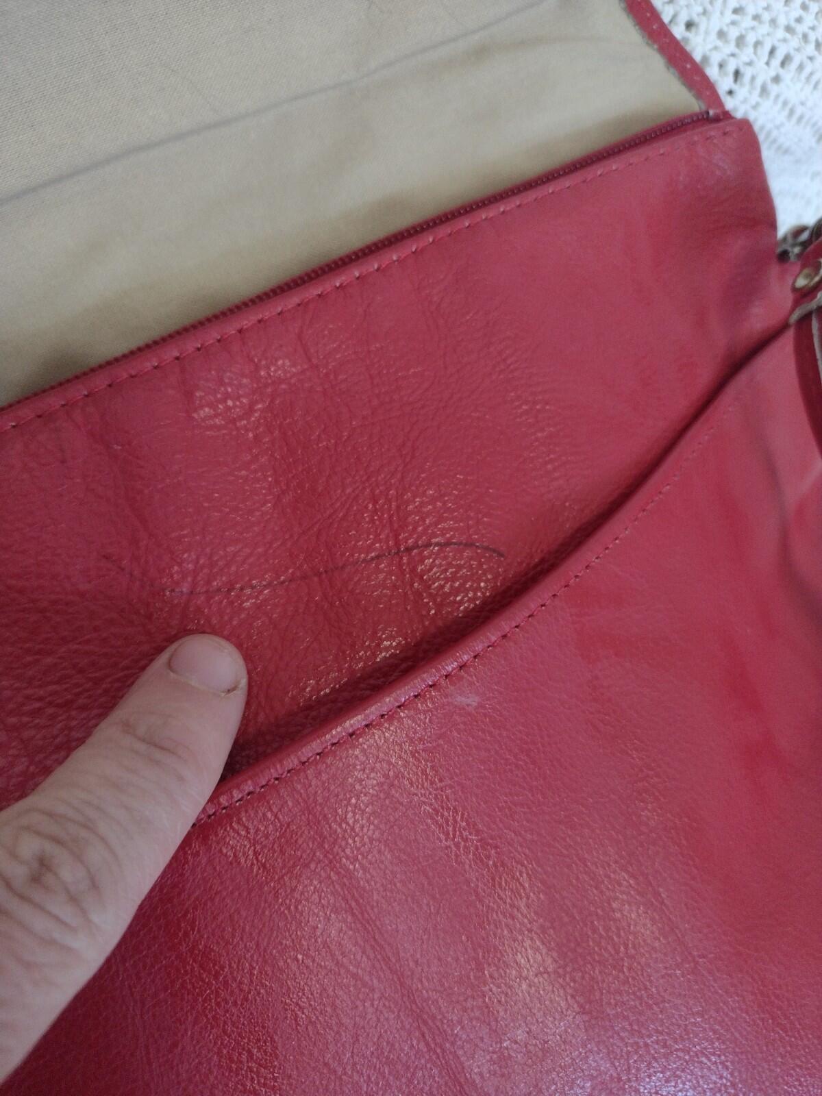 Set Of 2 VTG Red Leather & Straw Purses 80s Handmade Philippines Clutch Bag Lot