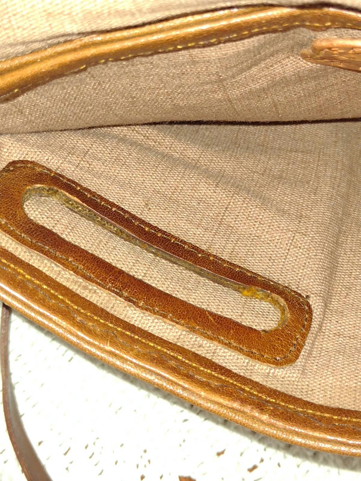 Vintage 80s Handmade Leather Crescent Crossbody Bag Falcon Crest Turn Lock