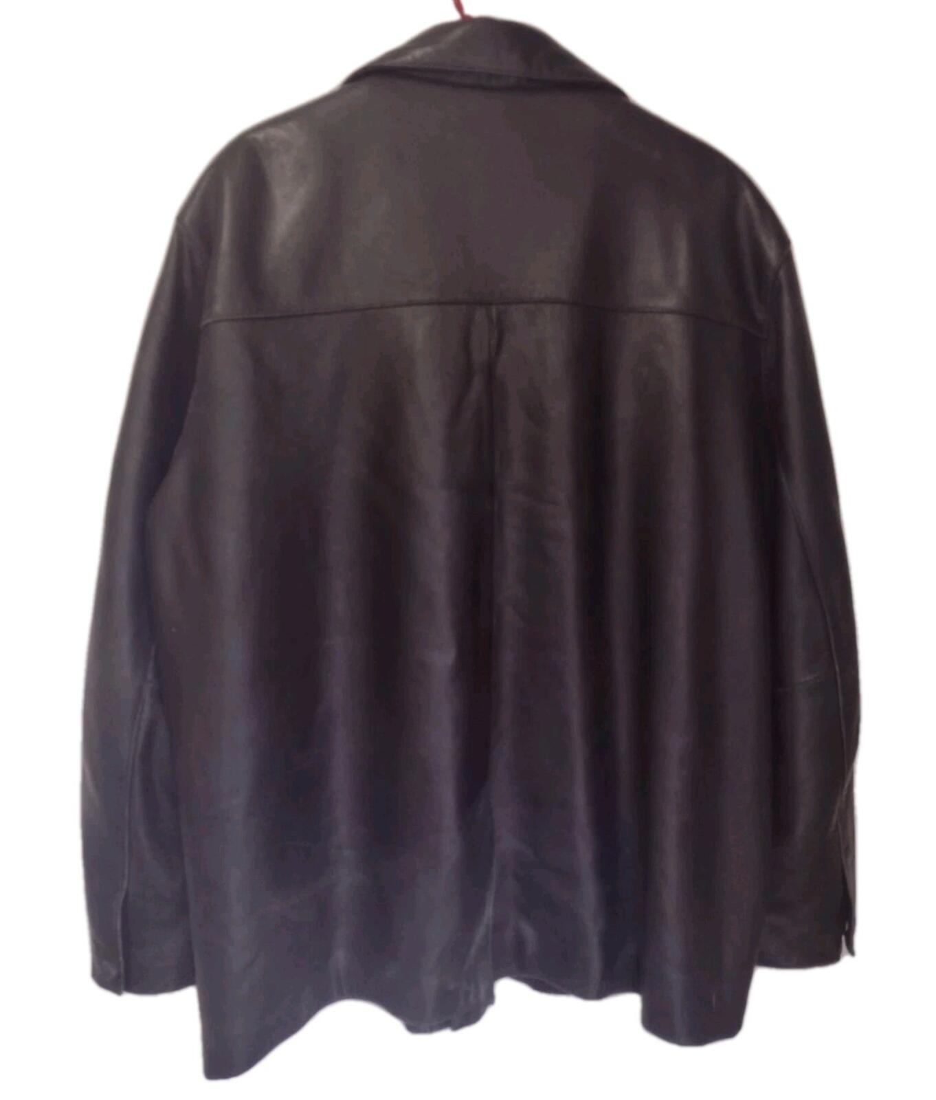 Black Old Stock Vintage Guess Butter Soft Leather Jacket W Removable Liner L