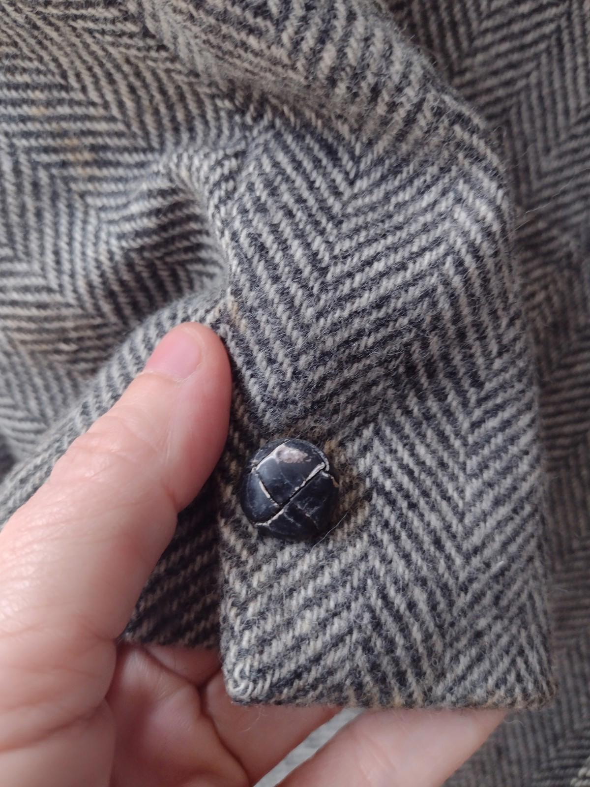 Vintage Shuttler's Menswear Wool Herringbone Tweed Blazer Jacket Size L USA