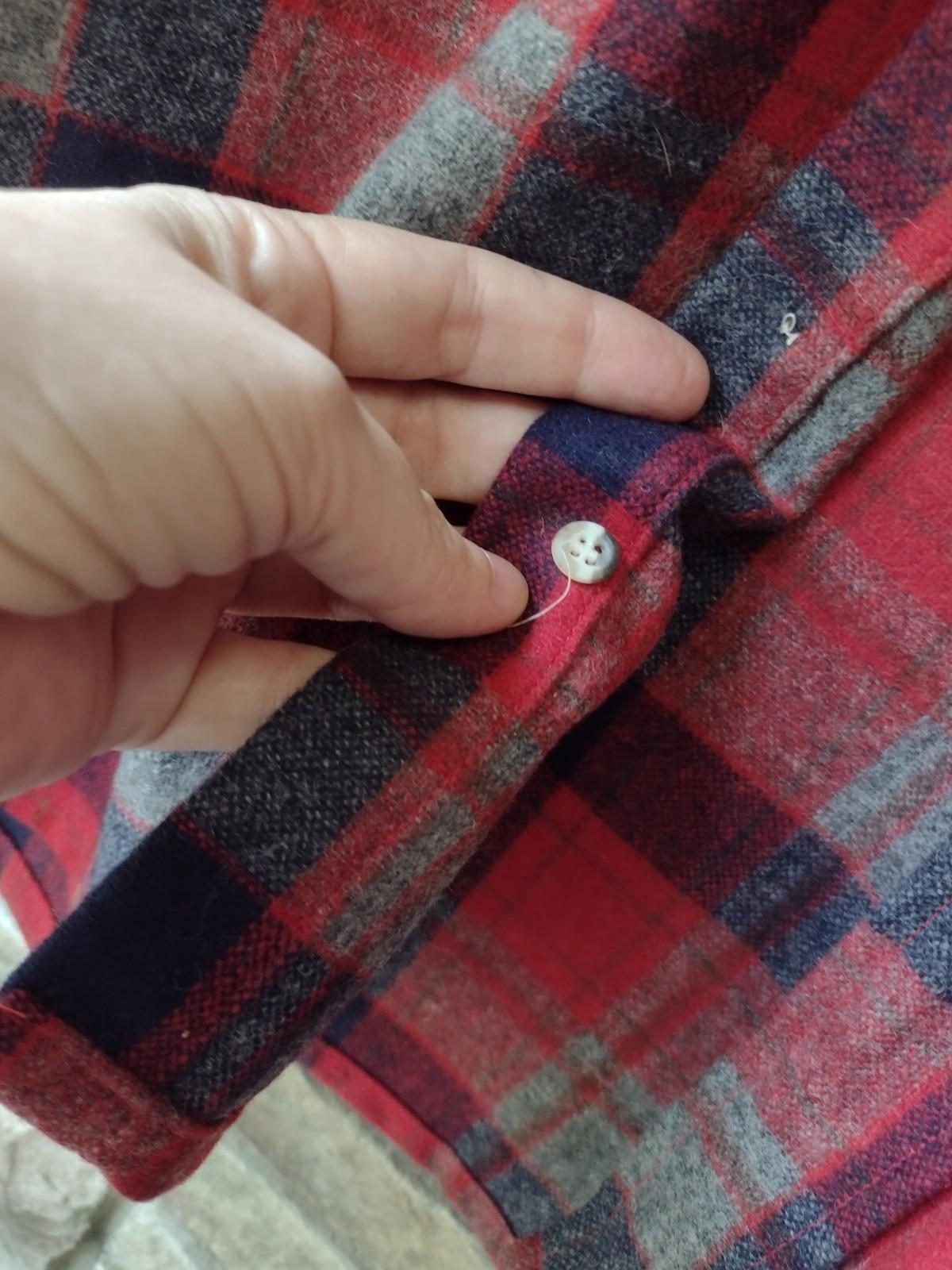 Vintage 70s Oleg Cassini Wool Plaid Shirt L Korea Single Needle Tailoring EUC