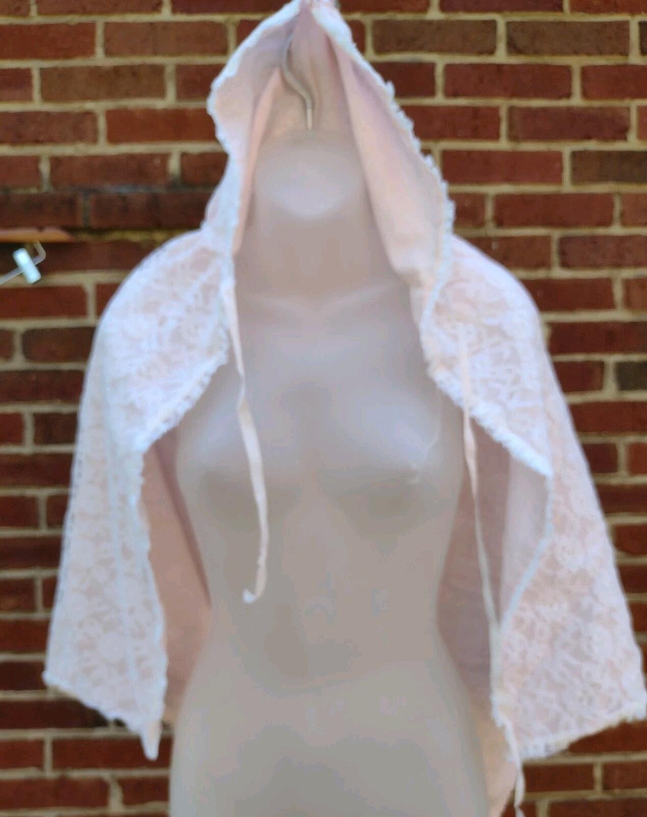 VTG Rare 80s Martha's Miniatures White Lace Hooded Cape Girls Size 6 Never Worn